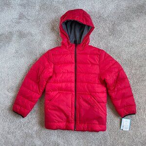 New Carter's Red Hooded Puffer Jacket Insulated Winter Coat Size XL 8